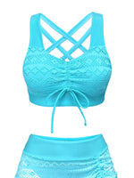 Maillot de bain 2 pièces avec jupe à fente