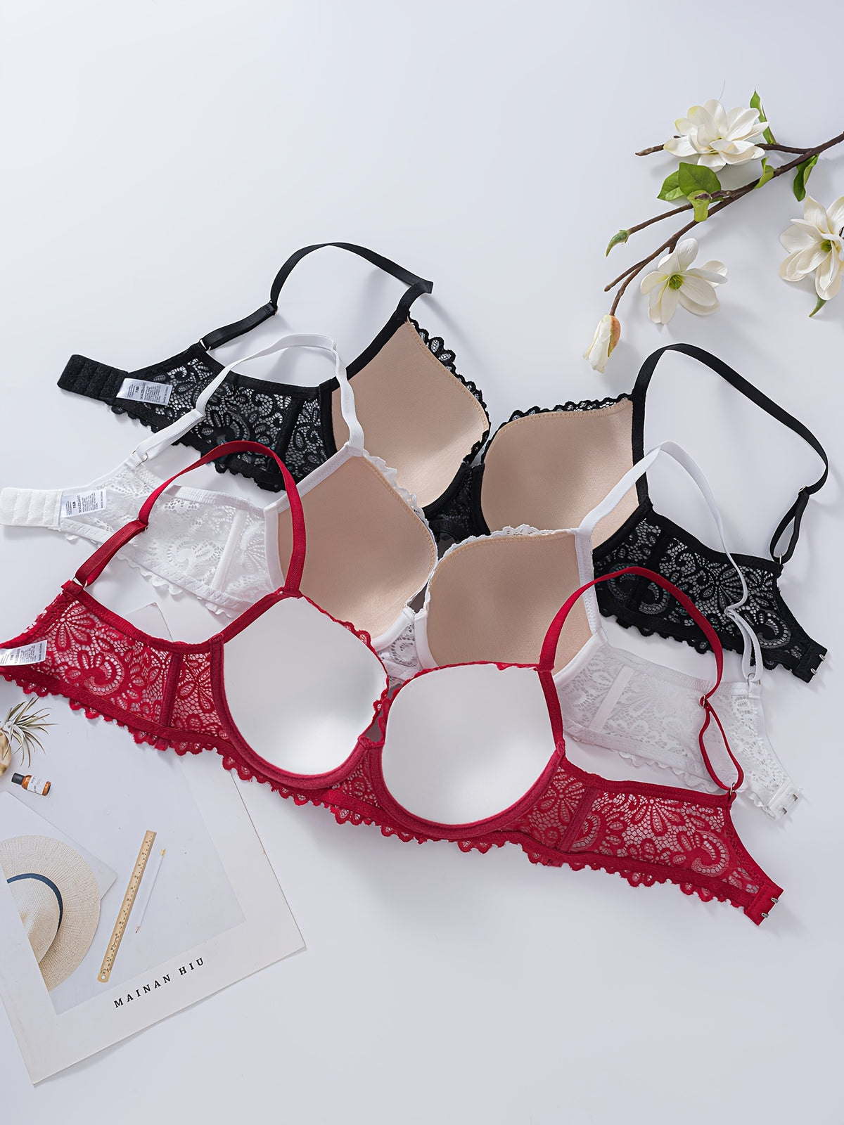 Ensemble 3 pièces en dentelle élégante