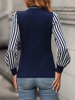 t-shirt femme à col rond imprimé rayures #Ligne911