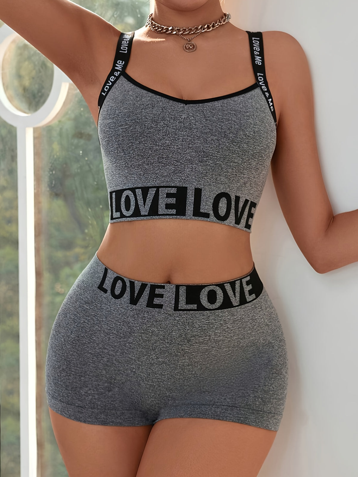 Ensemble crop top & short taille haute