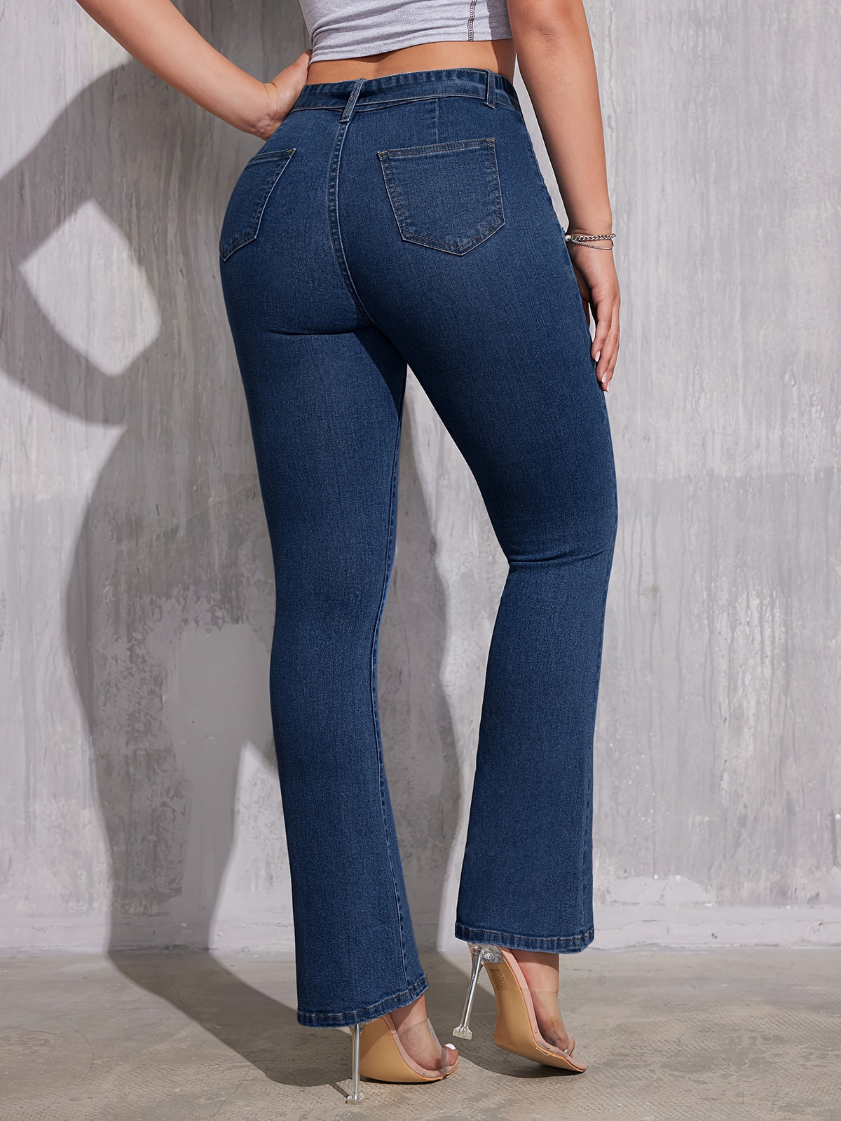 Jeans flare en denim stretch