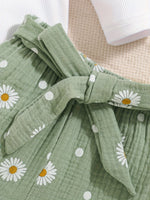 Ensemble fille vert & blanc