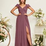 Robe longue de soirée élégante à épaules dénudées
