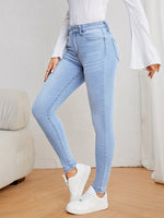 Jean skinny décontracté bleu clair