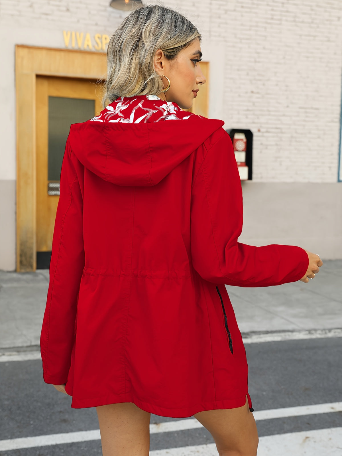 Veste légère réversible à imprimé floral pour femme #L911