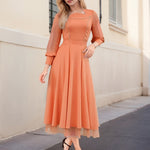 Robe longue élégante en mousseline