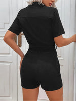 Combinaison short zippée à manches courtes #L911