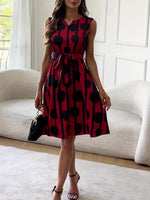Robe élégante à imprimé géométrique #collection Monaco