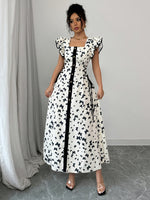 Robe élégante à imprimé papillon #Paris