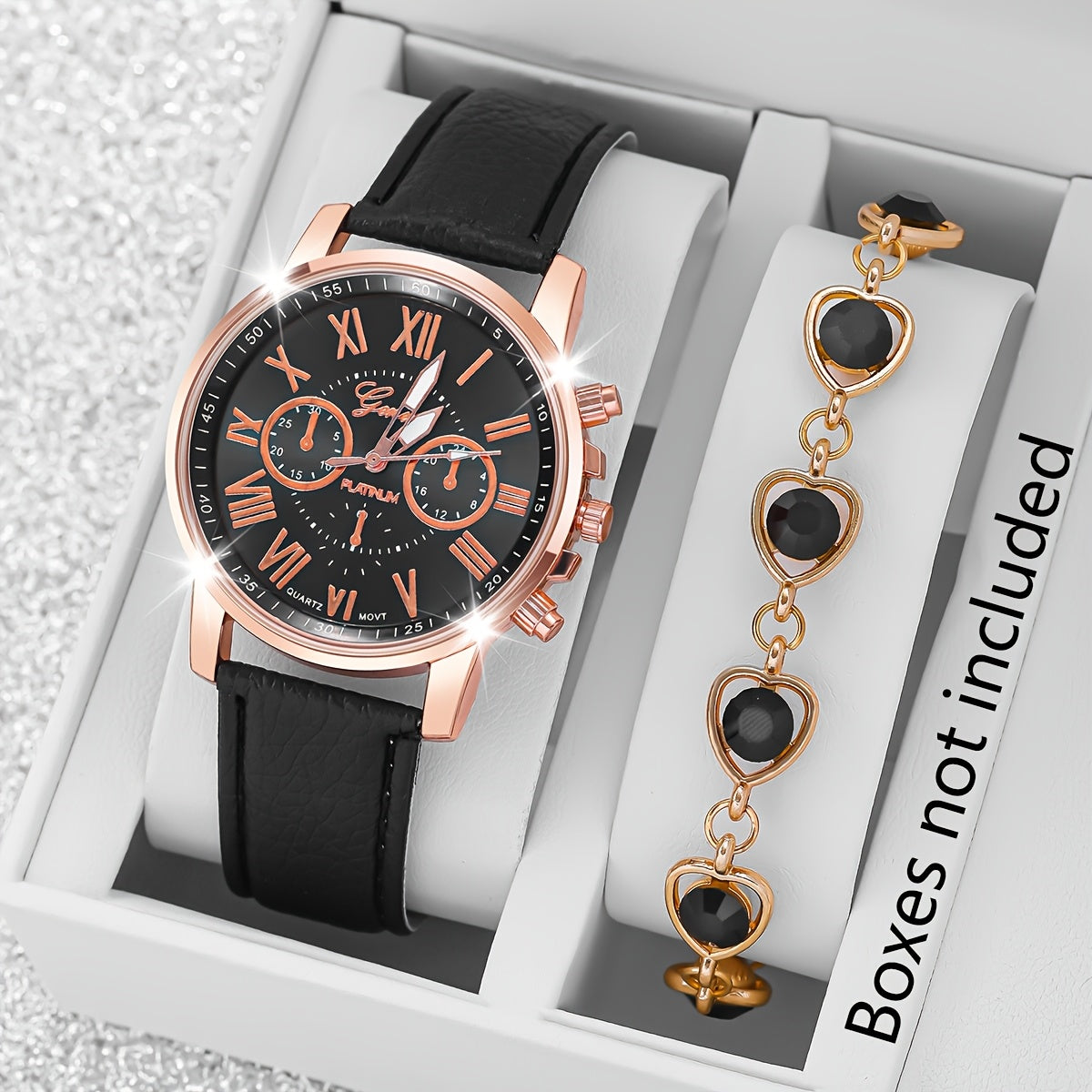 Ensemble montre et bracelet zircon pour femme + bracelet offert