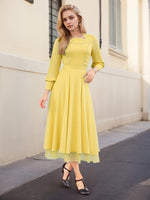 Robe longue élégante en mousseline