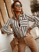 Chemise rayée à col v #Monaco