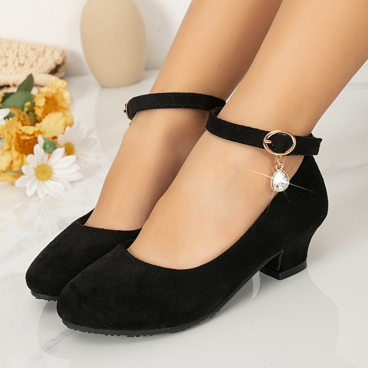 Escarpins princesses noirs avec perles