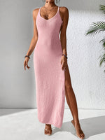 Robe de plage sans manches avec détail fleuri #collection MONACO 2025