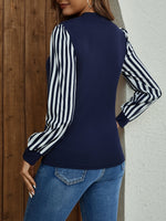 t-shirt femme à col rond imprimé rayures #Ligne911