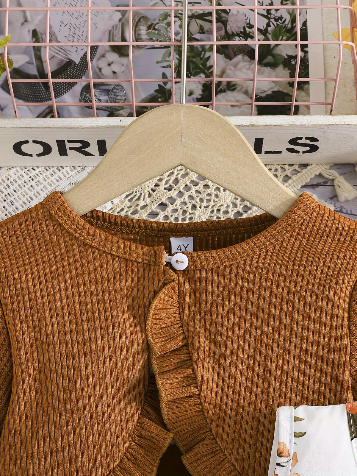 Ensemble fille : robe à bretelles avec nœud