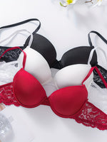 Lot de 3 soutiens-gorge en dentelle florale