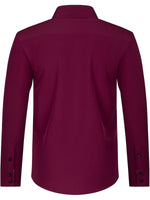 Chemise habillée homme manches longues #Bordeaux