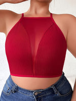 Top court sexy en maille grande taille