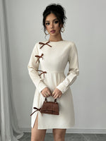 Robe rétro élégante à manches longues #collection Paris