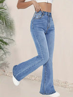 Jean flare taille haute stretch