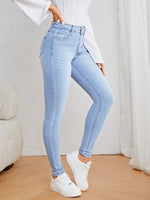 Jean skinny décontracté bleu clair