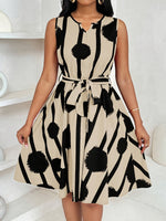 Robe élégante à imprimé géométrique #collection Monaco