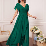 Robe longue élégante en mousseline
