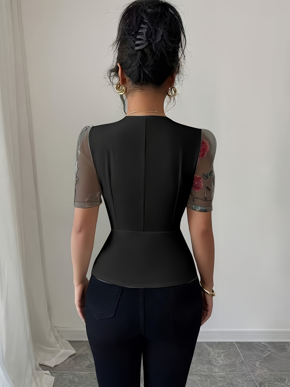 Chemisier élégant pour femme à col en V #Paris