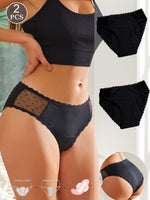 Lot de 2 culottes menstruelles avec dentelle ondulée