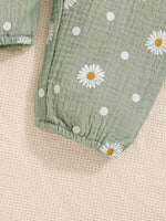 Ensemble fille vert & blanc