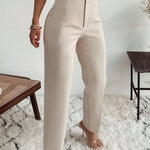 Pantalon taille haute coupe slim