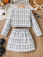 Ensemble élégant à carreaux pour filles 2pcs