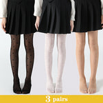 Pack of 3 Girls Heart Pattern Fishnet Tights