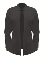 Blazer rouge élégant à manches longues avec boutons décoratifs #Paris