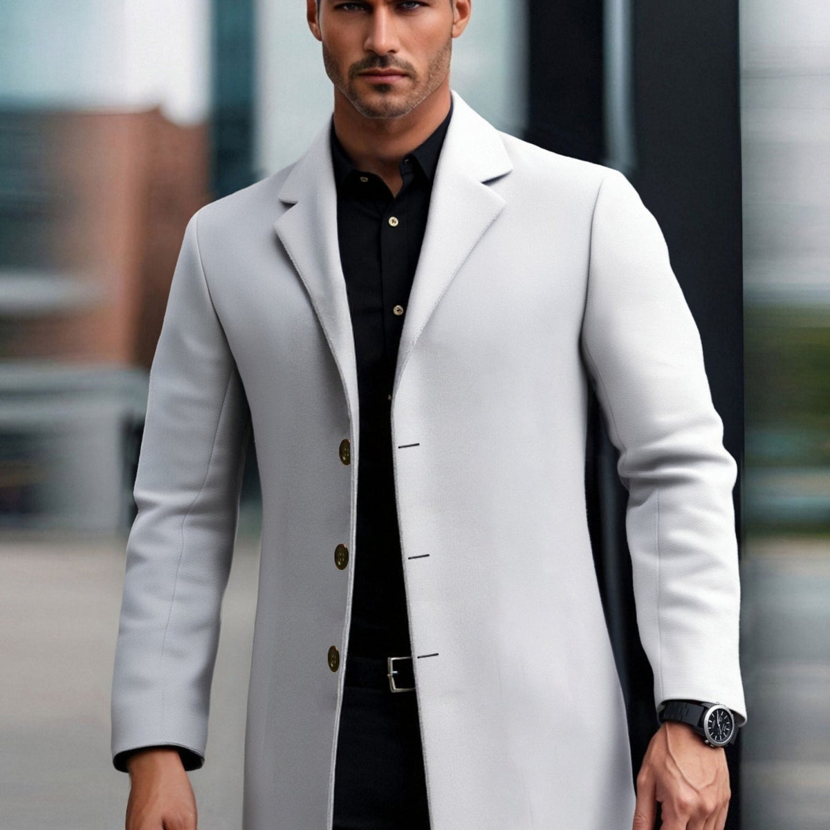 Manteau trench mi-long pour homme coupe slim #Bordeaux