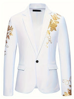 Veste de costume homme à col à revers avec bouton
