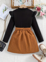 Ensemble élégant pour fille : jupe et haut à manches longues