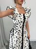 Robe élégante à imprimé papillon #Paris