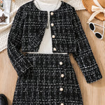 Ensemble élégant à carreaux pour filles 2pcs