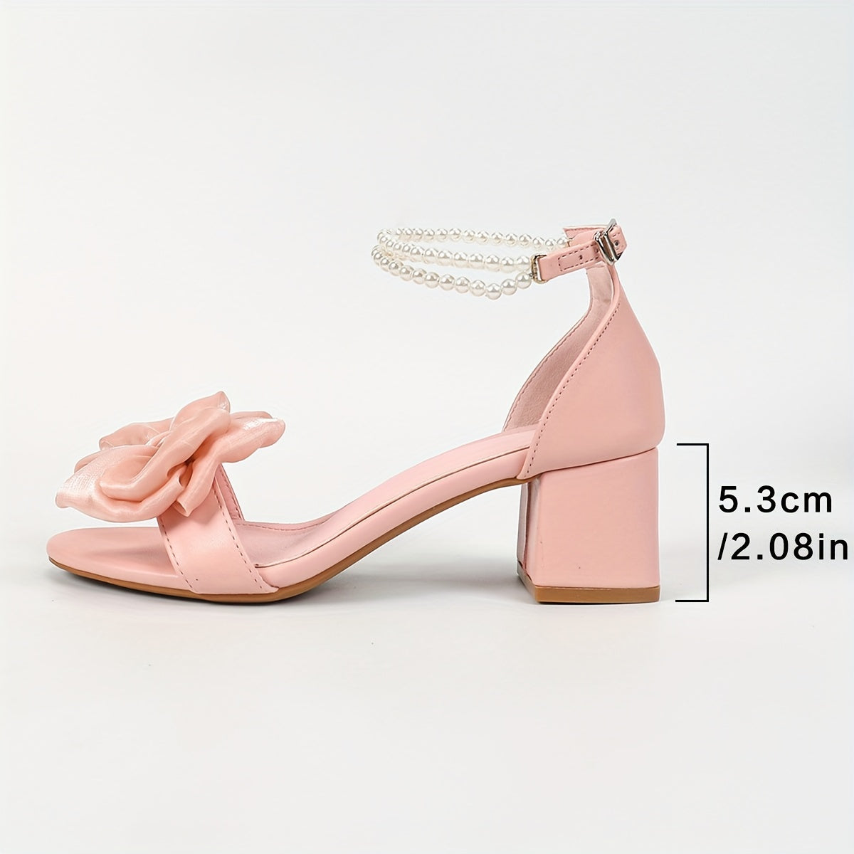 Sandales élégantes à talon bas avec nœud et perles