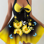 Maillot de bain 2 pièces tournesol