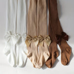Lot de 3 collants pour filles avec nœud