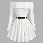 Robe asymétrique élégante à manches longues #collection Paris