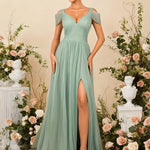 Robe longue de soirée élégante à épaules dénudées