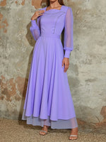Robe longue élégante en mousseline