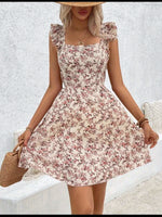 Robe midi élégante femme à imprimé floral #Monaco