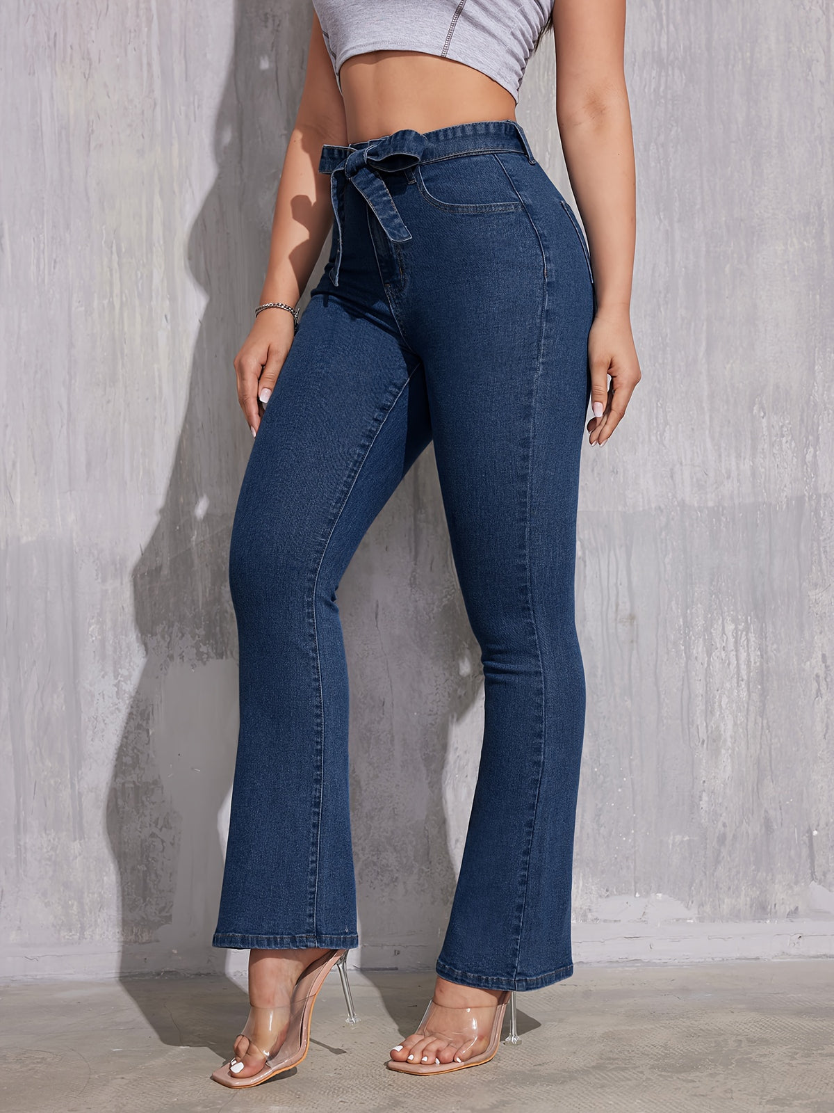 Jeans flare en denim stretch