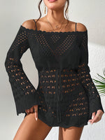 Robe a-line épaules dénudées en crochet #collection MONACO 2025