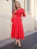 Robe longue élégante en mousseline